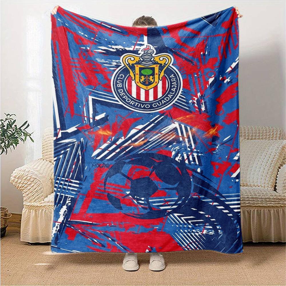 Chivas Guadalajara Logo Print Flannel Blanket High Quality Warm Comfortable Cover for All Seasons Perfect for Gifts Home Decor