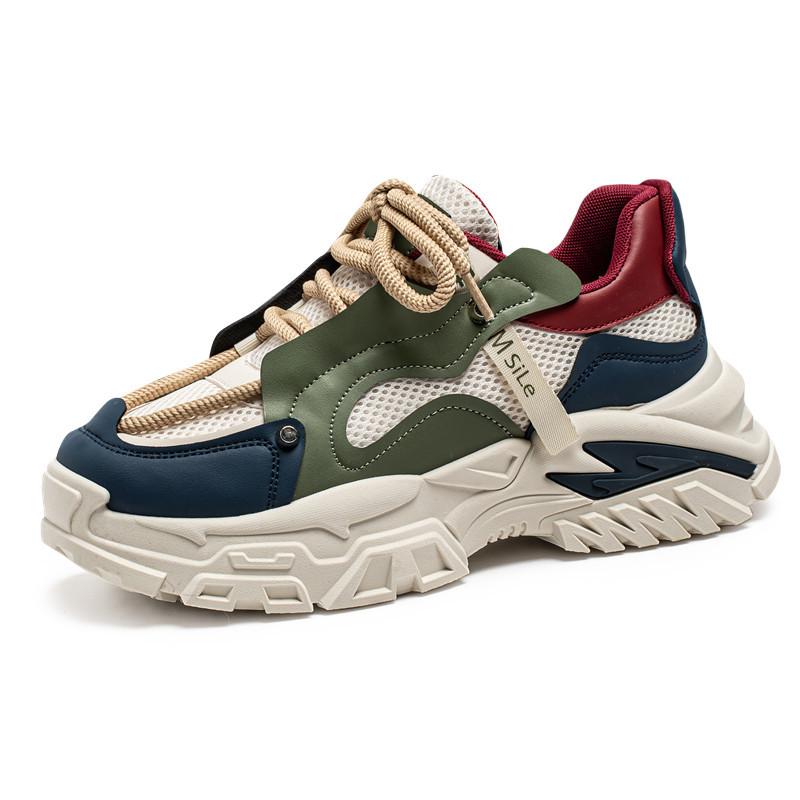 

Men s shoes spring and autumn new men s thick-soled heightening dad shoes men s youth contrasting colors sports and leisure trendy shoes 44