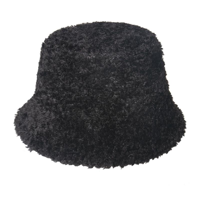 Internet Celebrity Korean Version Hat Baby Reba Same Lamb Plush Bucket Hat Female Student Warm Basin Hat Wholesale