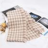 100% Wool Houndstooth Scarf Women Men Winter Warm Long Shawl Chic Elegant Wrap