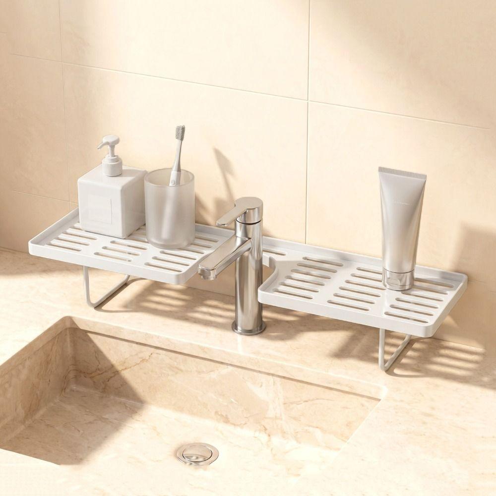 Universal Faucet Storage Shelf Water Drainage Counter Organizer Bathroom Storage Rack  Shower