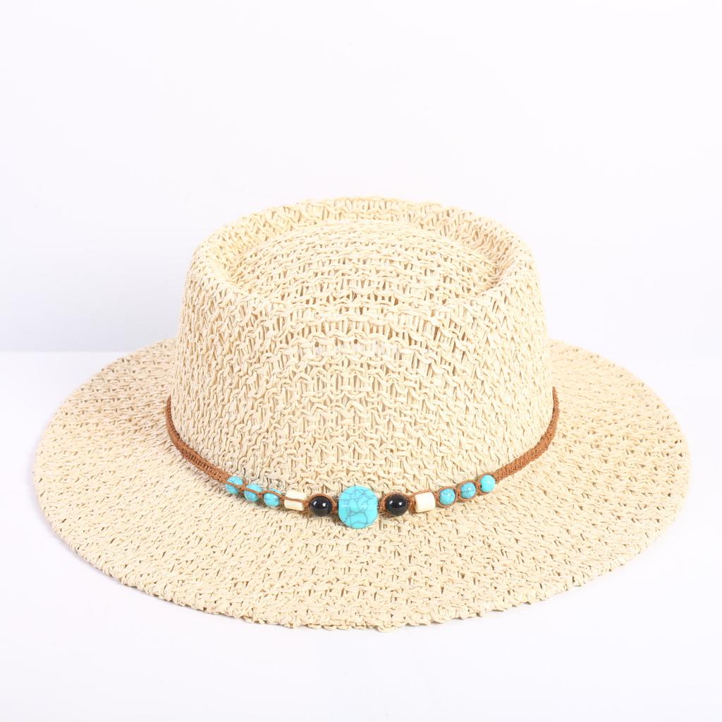 Popular fashion hollow woven concave-convex top straw hat men's and women's fashion summer sunscreen sunshade straw hat