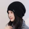 Autumn and Winter Wool Hat Women's New Fashion Rabbit Fur Beret Thermal Ear Protector Knitted Hat