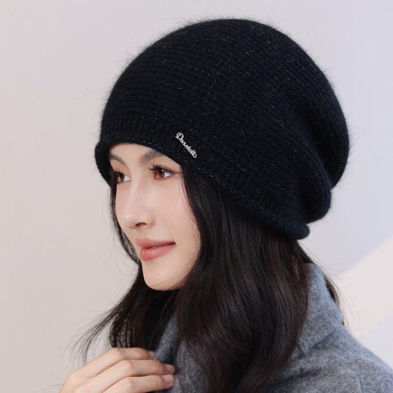 Autumn and Winter Wool Hat Women's New Fashion Rabbit Fur Beret Thermal Ear Protector Knitted Hat