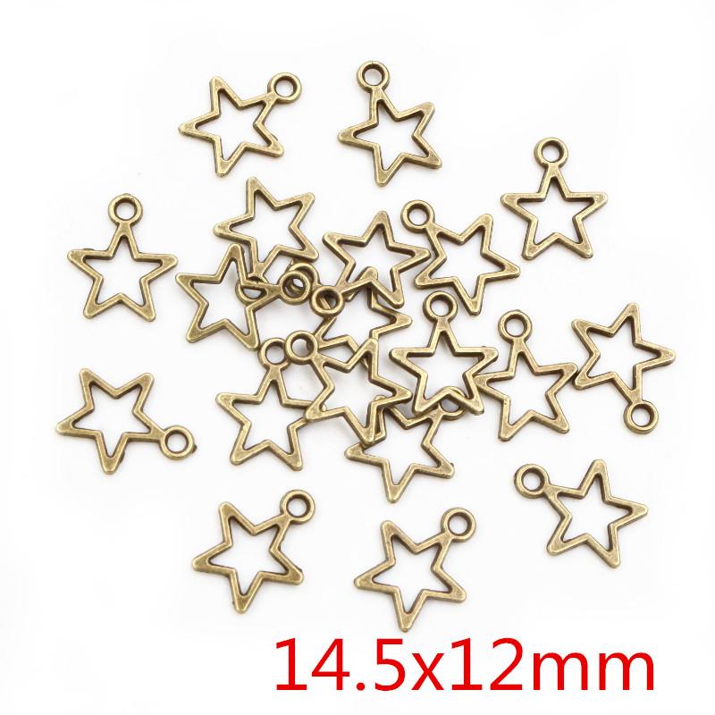 

100pcs Small Star Charms Pendant Bronze Antique Silver Color Zinc Alloy DIY Jewelry Making Accessories for Bracelet Necklace