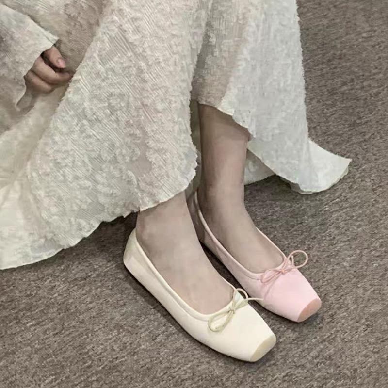 Fashion Women's Ballet Flats Shoes Woman Spring Summer 2024 Casual Barefoot Pink Fashion Elegant Sweet Socofy Ballerina Party on Offer