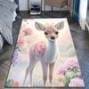 1PC Flower crowned fawn amid pastel blossoms Carpet for Living Room Bedroom Sofa Home Decor Rus Non-slip Floor Mat Luxury Gift