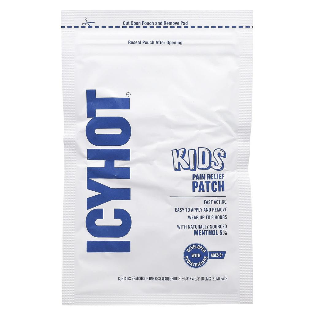 Pain relief patches for children, ages 5 and up, 5 patches