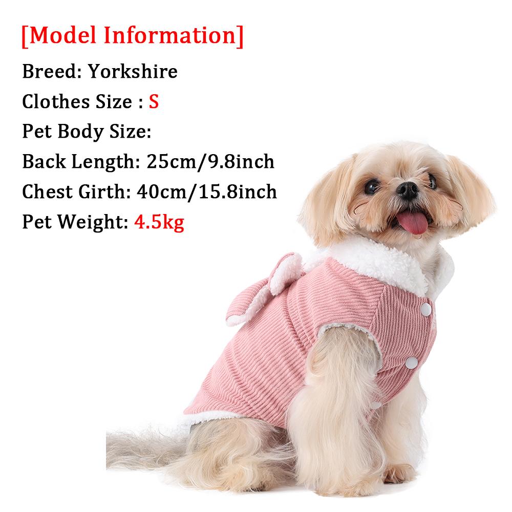 Warm Puppy Costume Cute Winter Thicken Fleece Pet Clothes With D-ring Bow For Small Dogs Cats French bulldog Chihuahua Outfits