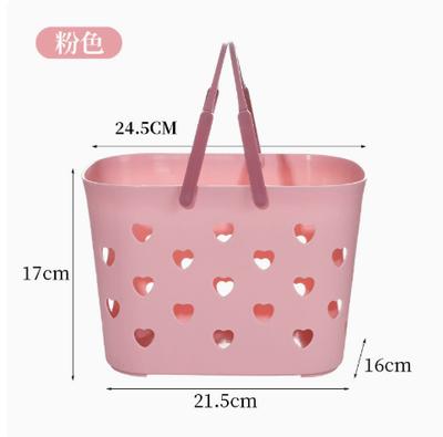 Plastic Basket for Bathroom, Clothes Storage Hamper with Handles,