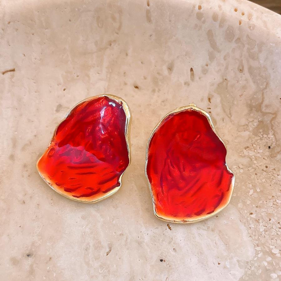 Silver Needle European and American Dripping Oil Irregular Geometric Earrings Earrings Personality Exaggerated Earrings