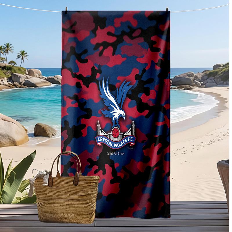 Crystal Palace Fußball Druck Strandtuch, Großes Weiches Schnelltrocknendes Handtuch für Strand Camping Schwimmen