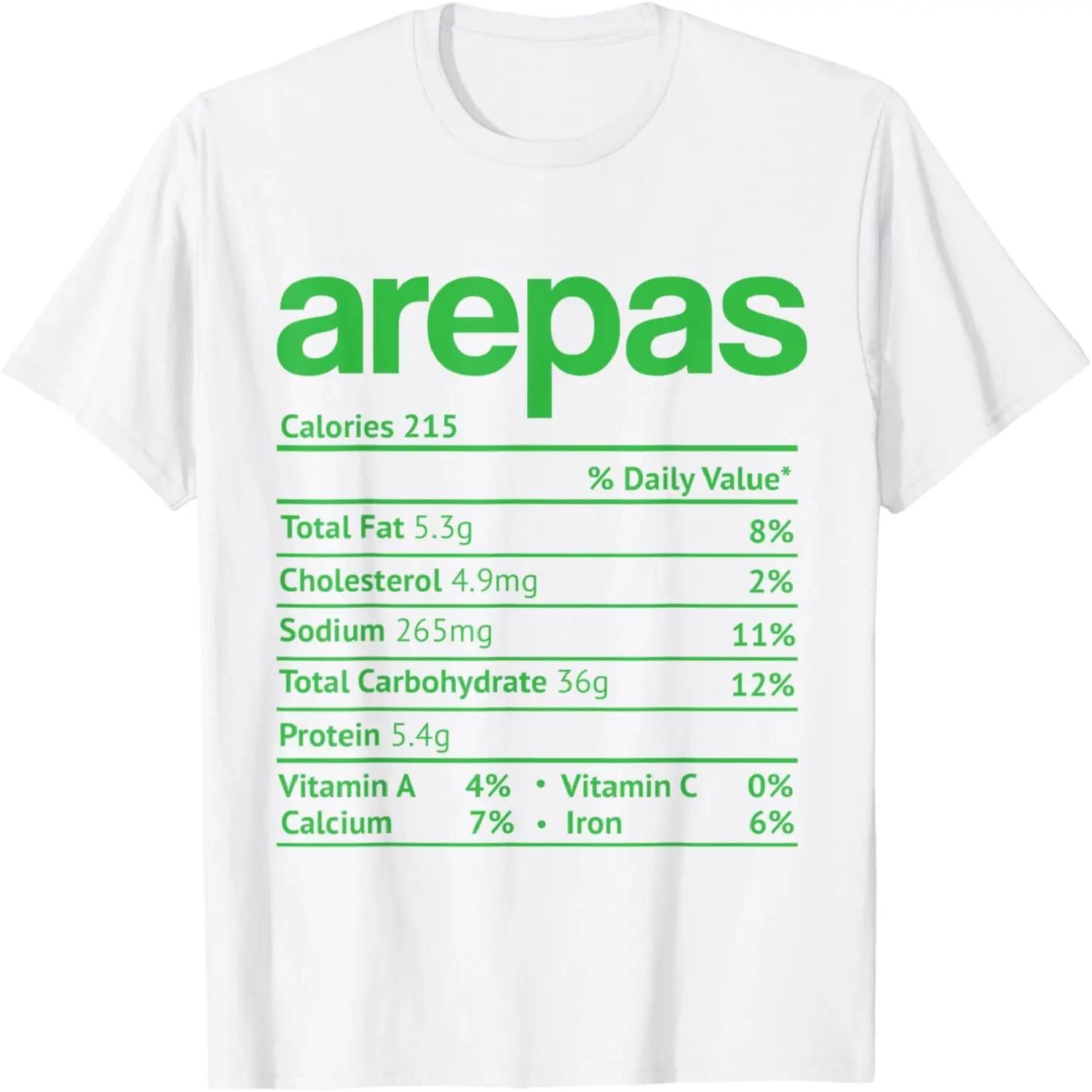 Arepas Nutrition Fact Funny Thanksgiving Christmas T-Shirt S