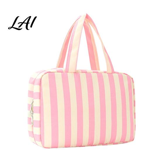 Multifunctional Organizer for Daily Essentials Stripes Travel Toiletry Bag 4 Compartments Waterproof Makeup Foldable Shower Kit Camping And Gym Case,