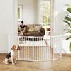 Pet Fence, 6-Panel Barrier with Door, Foldable, for Small & Medium-Sized Dogs, Plastic, Carbon Steel, White