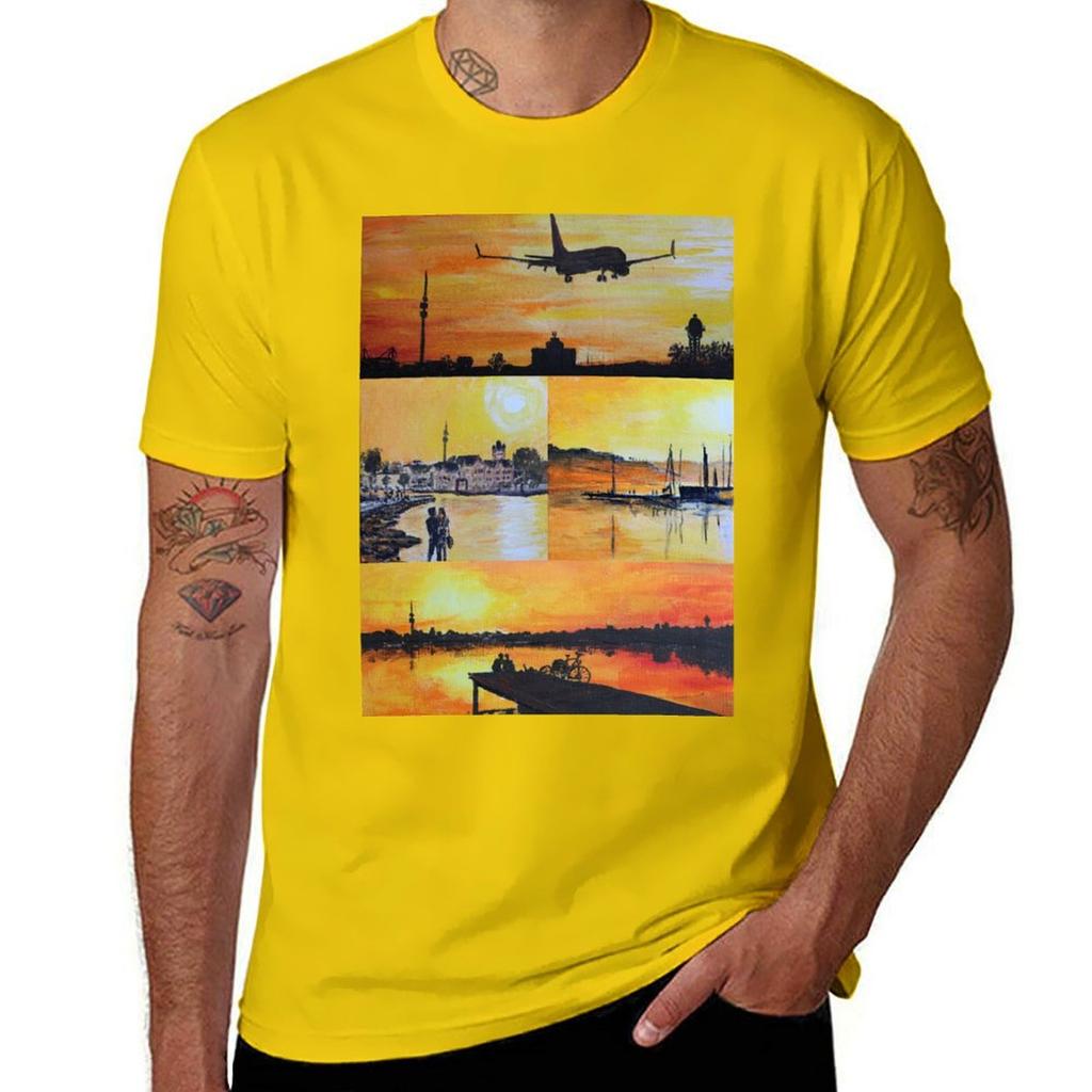 Evening mood at the Phoenixsee Tshirt oversizeds Short sleeve tee vintage mens graphic tshirts funny