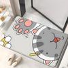 1pc Cute Cat Paw & Fan Doormat Non-Slip Absorbent Microfiber Rug for Bedroom Living Room Entryway Outdoor 40x60cm