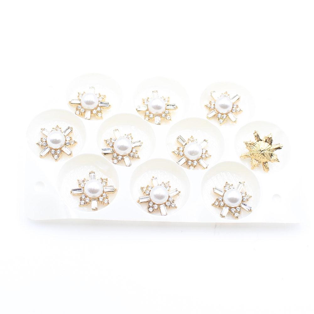 

Fashion 10pcs 16mm rhinestone pearl alloy flat bottom buckle, simple and atmospheric hair accessories, clothing decorations