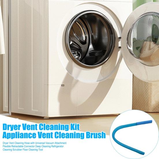 Dryer Vent Cleaning Hose Vacuum Attachment Connector Deep Cleaning Flexible Retractable with Universal Refrigerator Cleaning Scrubber