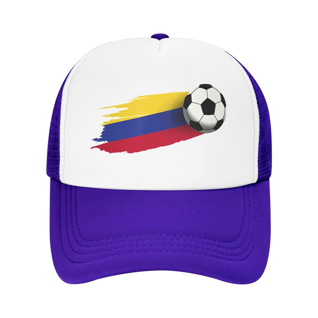 Colombia Flag Mesh Sun Hats  Outdoor Sports Breathable Baseball Caps UnisexTeens yk Funny Design Hip Hop Hats