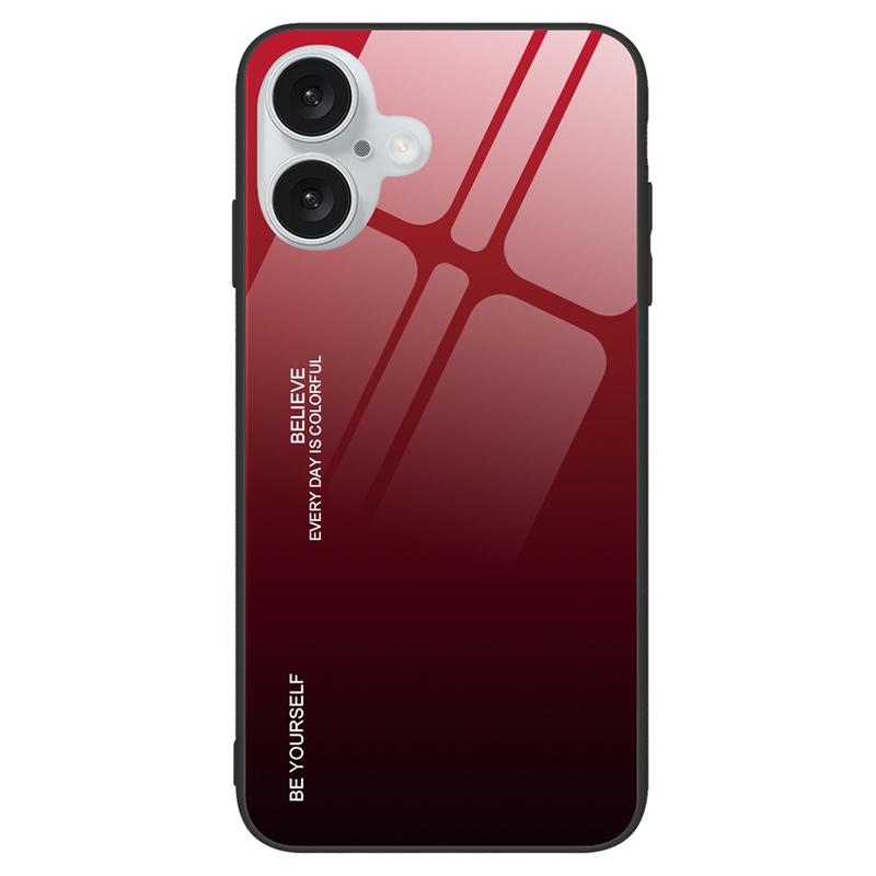 

For iPhone 16 Case Tempered Glass+TPU Phone Cover Gradient Color A