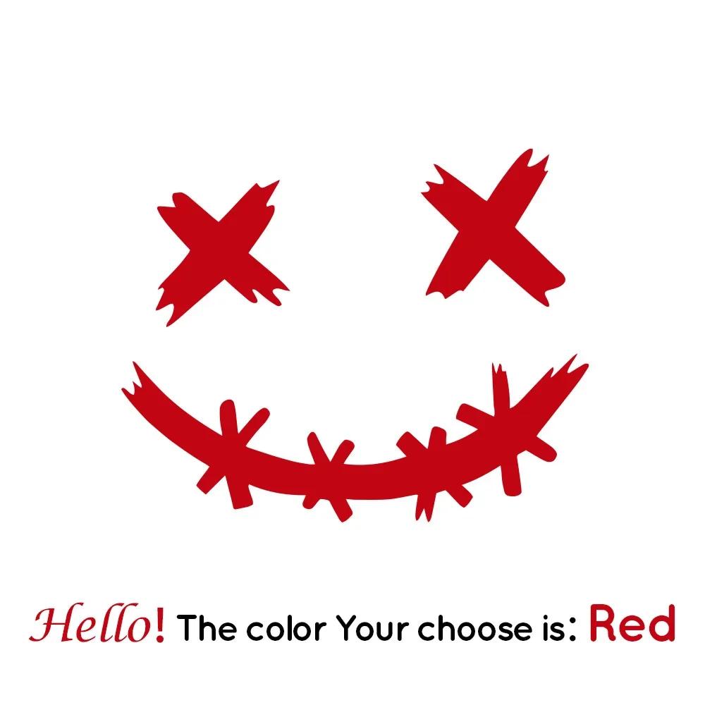 Motorcycle Helmet Stickers Car Reflective Waterproof Smile Face Decal Motocross Auto Rear Window Personalized Stickers