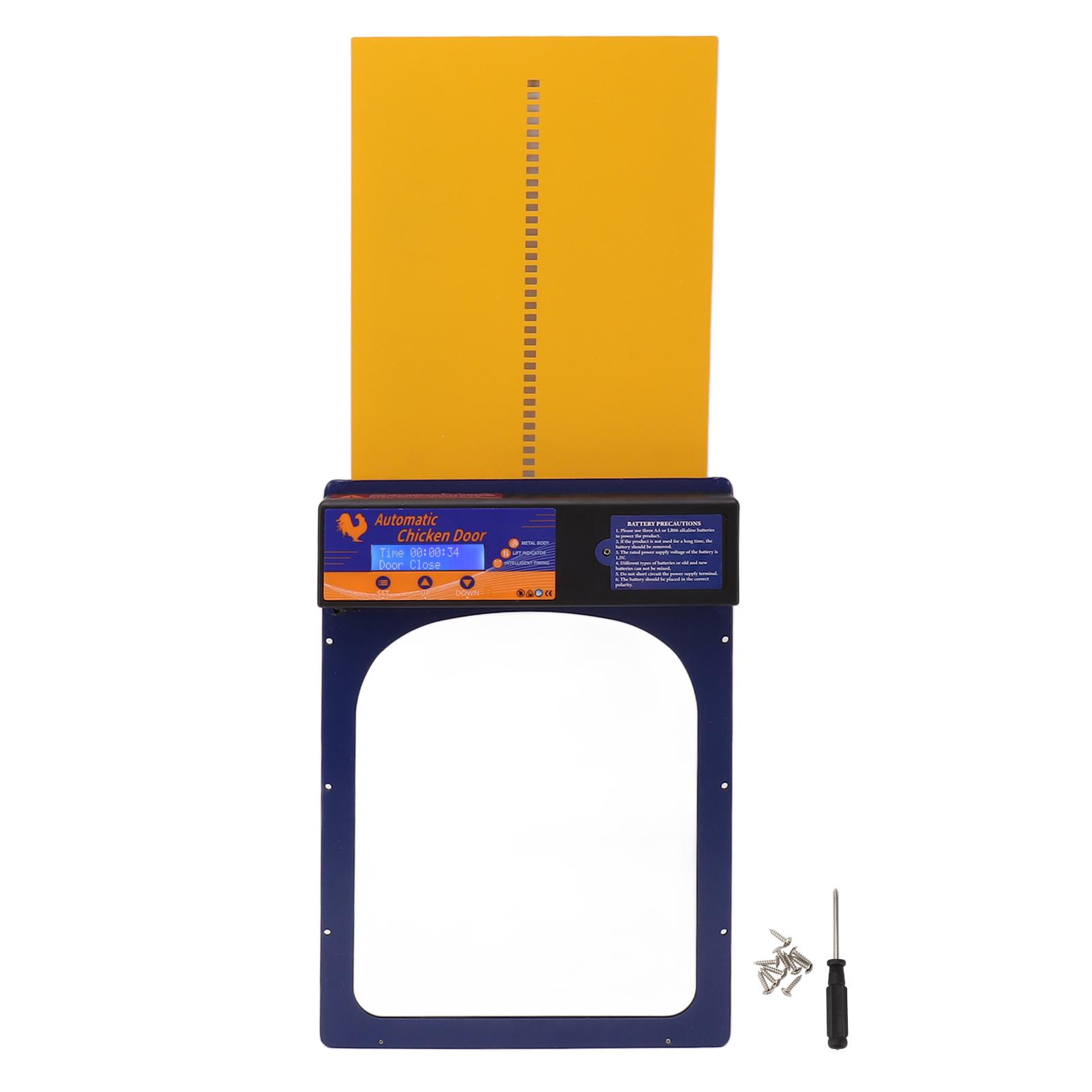 

Автоматическая дверь для курятника с таймером, алюминиевый сплав, IP45, водонепроницаемый светодиодный экран, питание от аккумулятора, автоматическое королевский синий