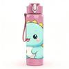 1PC Cute Baby Dinosaur Pastel Cartoon 750ml Color Plastic Sports Water Bottle Leakproof Flip Straw Lid Suitable for Sports Office Home Use