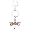 WEVENI Alloy Crystal Dragonfly Keychain, Insect Charm, Enamel Jewelry for Women and Girls, Carpet Bag Accessory, Multicolor, 29mm x 45mm