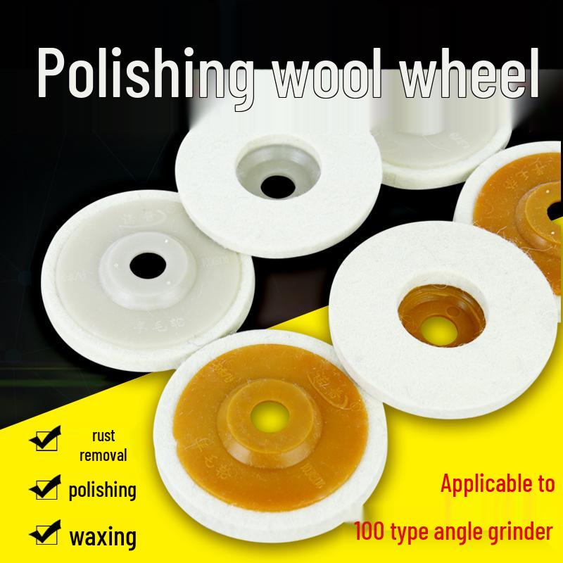 Thick Wool Felt Polishing Pad for 100 Angle Grinder - Ideal for Stainless Steel Mirror Finish, Waxing, and Grinding