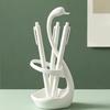 3D Printed Elegant Swan Storage Rack with Ventilation And Draining Base, Multi-Purpose Toothbrush Holder Pen Organizer Cutlery Stand for Bathroom