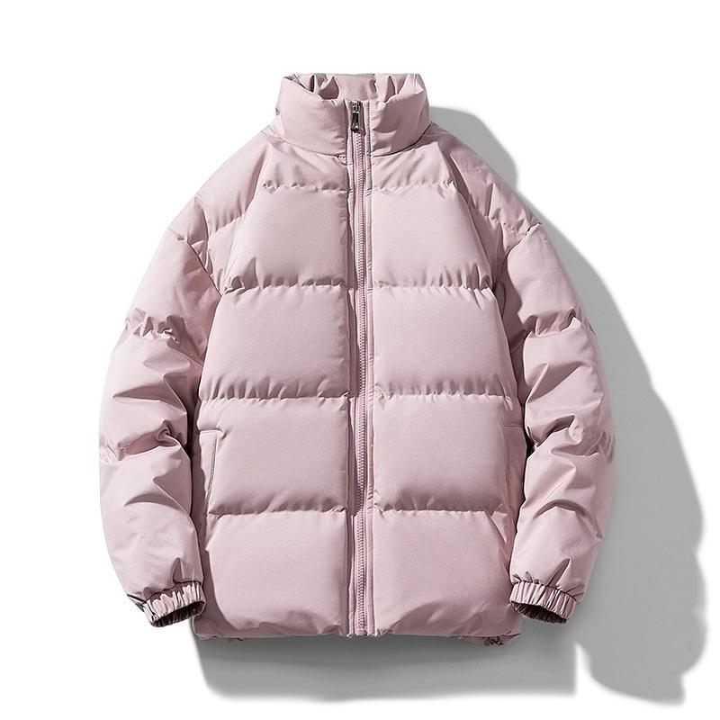 2025 winter stand-up collar jacket loose student couple jacket casual simple warm windproof plus-size clothing light trend cotton clothes