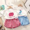 Toddler Cute T-shirts+Shorts Baby Girls Summer New Clothes Casual Two Pieces Suits Infantil Trendy Simple Thin Soft Tees Outfits
