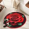 Quick Dry Rose Floor Mat Absorbent Bathroom Rug Creative Flower Carpet  for Living Room Bedroom