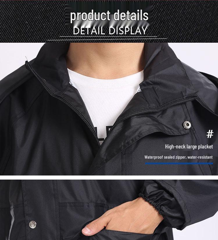 Shangqiu Reflective Raincoat & Pants Set - Waterproof, Durable, Full-Body Protection for Motorcycle Riding, Flood Control, and Labor Safety.