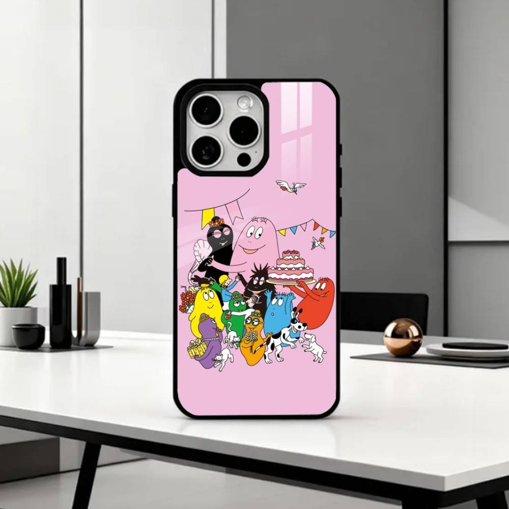 Tiny Cute B-BarbapapaS Phone Case For iPhone17,16,15,14,13,12,11 Plus,Pro Max Magnetic For Magsafe Wireless Charging