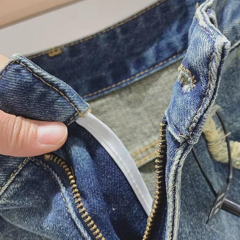 Spring 2024 Women's High Waist Retro Split Denim A-Line Skirt