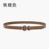 Leather Fine Belt Women'S Cowhide Round Buckle Belt Women'S Casual Decorative Skirt Waist Women'S Belt