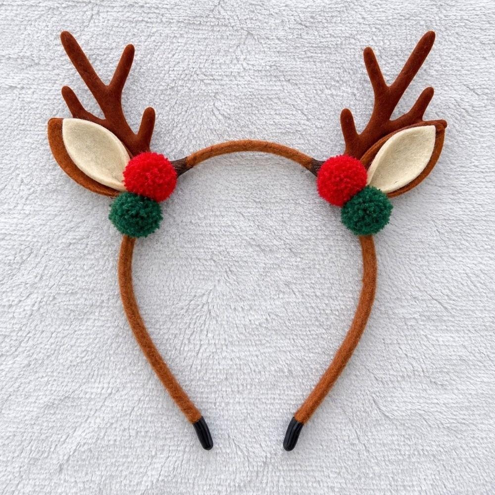 Snowflake Reindeer Antlers Headband Plush Xmas Headwear Atmosphere Christmas Headband New Year