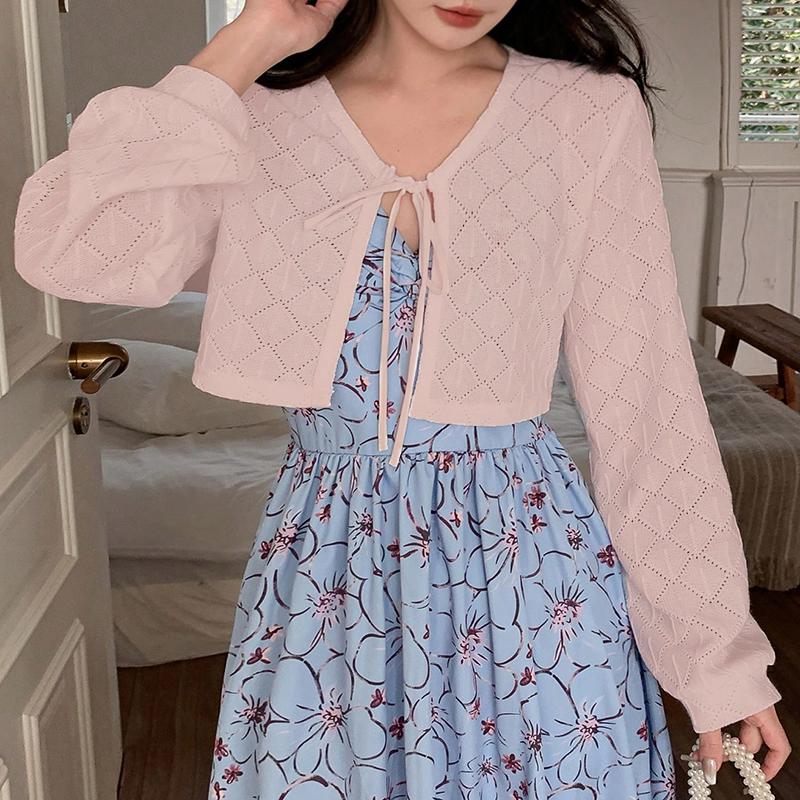 

VONDA Женские повседневные трикотажные куртки с круглым вырезом и длинным рукавом 3XL розовый