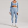 Seamless Yoga Set Long Sleeve Fitness Wear With Moisture Wicking For Women Outdoor Running