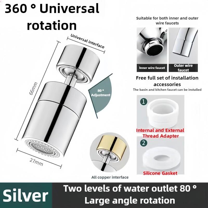 Nová 2 režimová kuchyňská baterie Sprejová hlava Filtr Nastavitelný o 360° Rotační kohoutek Tryska Bubbler Kuchyňský dřez Baterie Perlátor