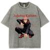 Jujutsu Kaisen Anime Clothing Itadori Yuji Graphic Print Tee Men Women Short Sleeve Tshirts Harajuku Male Washed Cotton T-shirt