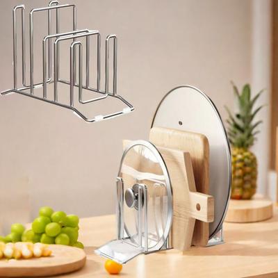 Rostfreier Edelstahl Topfdeckel Aufbewahrungsständer Vertikaler Kochgeschirrhalter für Zuhause