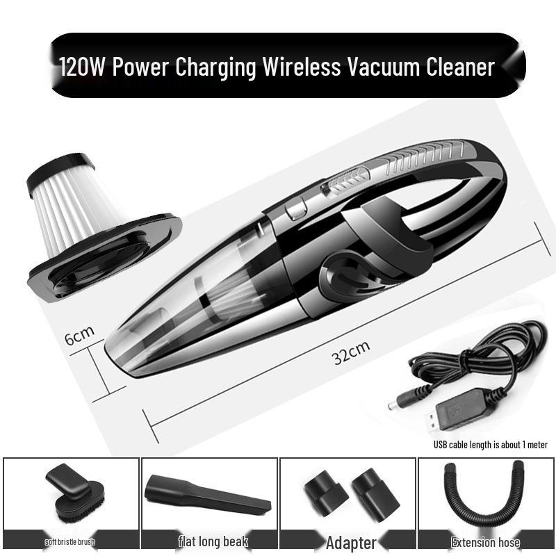 Portable Wireless Vacuum Cleaner for Home, Car, and Windows - Rechargeable with Strong Suction