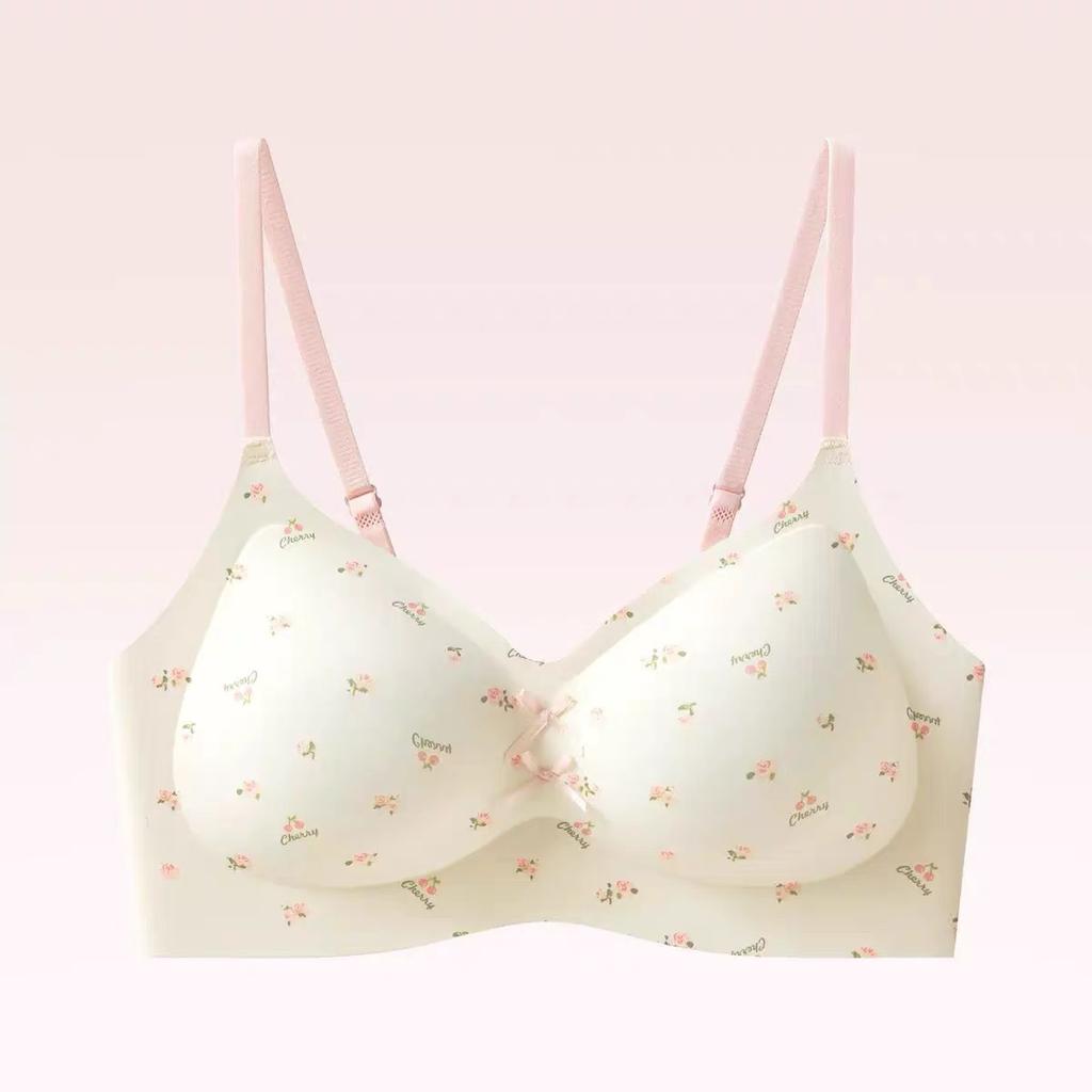 Pure Desire, Small Floral Seamless Underwear, Pull and Gather, Jelly Provisions, Bra, Comfortable and Breathable, Small Chest, Large Anti-sagging
