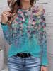 Women's T-shirt 3D Printing Green Plant Print Fashion Long Sleeve Round Neck Regular Top Holiday Weekend Spring and Autumn Y2K