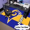 Custom Name Rams Team Spirit Rug for Living Room, Game Rooms, Office, Bedroom, Floor Mat Playful Design, Fan Gifts Christmas Decor