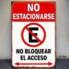 Vintage Metal Tin Sign Spanish No Parking Retro Wall Decor for Home Office Garage Bar