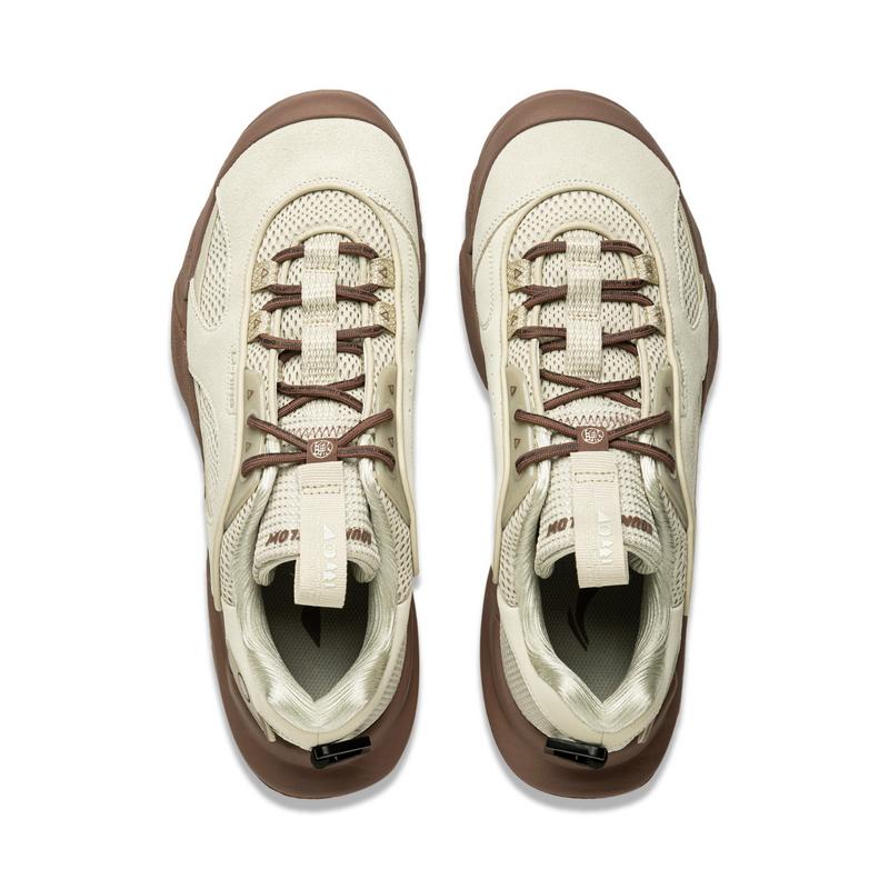 Li Ning CF Senderismo EDC Clásico Versátil Exterior Antideslizante Resistente al Desgaste Zapatillas de Senderismo de Caña Baja Unisex Zapatillas de Senderismo Verde Marrón AHCU017-4